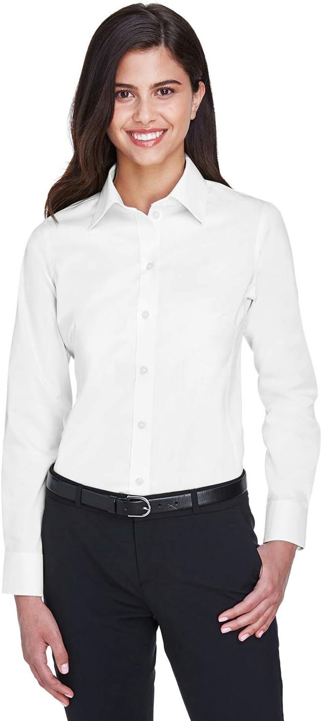 Devon & Jones Ladies' Crown Woven Collection™ Solid Stretch Twill XS WHITE - Image 2