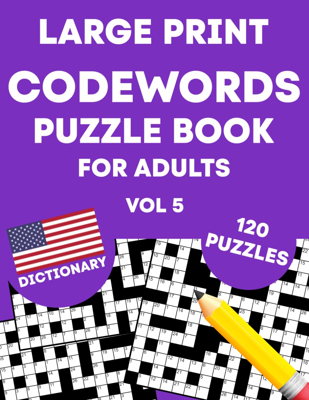 Codewords Puzzle Book for Adults (Vol 5): Large Print Codeword Puzzles for Adults, Seniors, Teens & More (US Version)