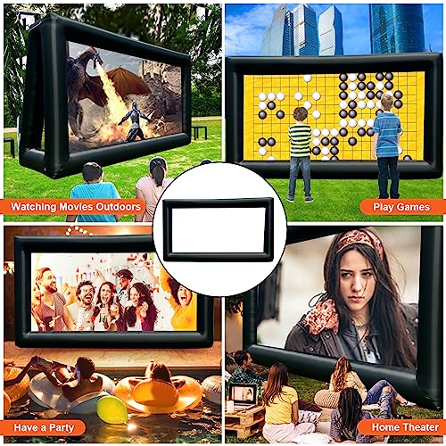 Image of Inflatable Projector Screen for Outside 33ft Blow Up Movie Screen Outdoor with Air Blower, Easy Set Up Inflatable TV Home Theather for Backyards Movie Nights Party Fun, Support Front Rear Projection