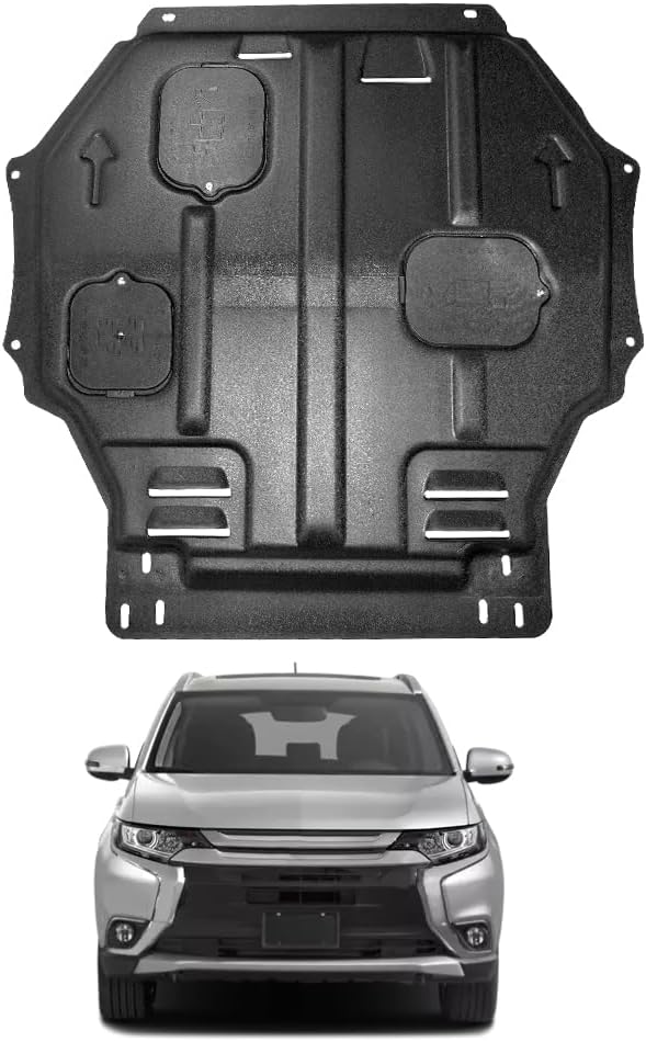 Engine Splash Shield Fit for Mitsubishi Outlander 2016 2017 2018 2019 2020 Engine Case Guard Under Cover Compatible with Outlander Front Engine Guard Mud Flaps