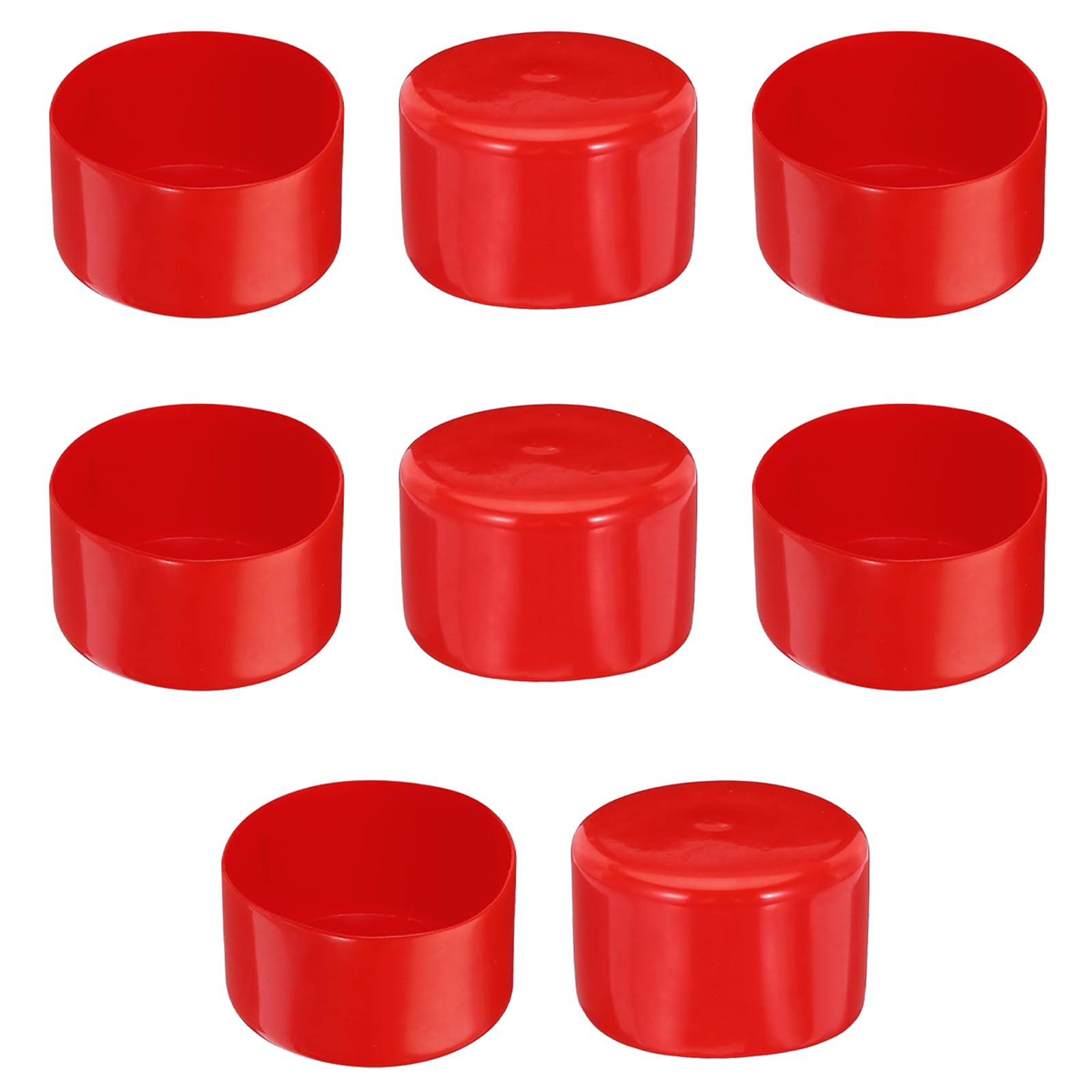 8PCS Rubber End Cap, 65mm ID Round Tube Bolt Cap, Protector Cover Rubber End Cap, Flexible Blot Protector PVC Cap For Tubing, Fence, Pipe Post, Furniture, Railing (RD)