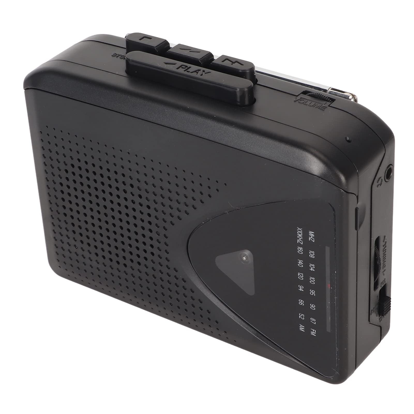 Tragbarer Kassettenspieler, Retro-FM-AM-Radio-Walkman mit Lautsprecher und Kopfhöreranschluss, Kassetten-zu-MP3-Konverter, Kassettenrekorder für Reisen, Sport (Schwarz)