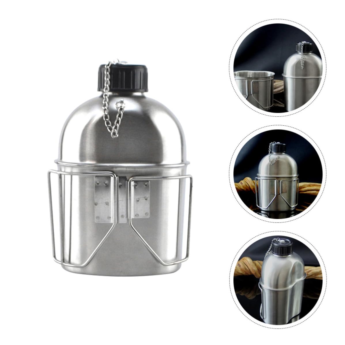 Tragbare Outdoor Wasserflasche aus Edelstahl, Silber | Leicht und Praktisch, Starke Abdichtung, für Unterwegs im Rucksack Platzierbar
