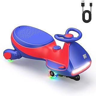 FanttikRide 12V N7 Pro Voiture Ălectrique Enfants, Anti-Bascule, Ergonomique, 2 en 1, 2 Vitesses, Roues Clignotantes, Bluetooth, Chargement Type C, pour Enfants Ă Partir de 3 Ans,Rouge et Bleu.
