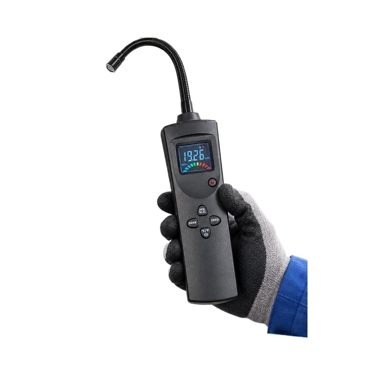 Rilevatore di perdite di Gas Portatile 50ppm CH4 metano propano idrogeno con sonda Flessibile a Collo di Cigno PPM LEL Allarme LCD(0.00~20.00% LEL)