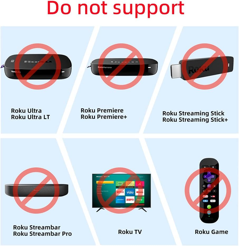 Gvirtue Replacement Remote Control for Roku 1, Roku 2, Roku 3, Roku4,(HD/LT/XS/XD), Roku Express-Do NOT Support Roku Stick, Roku Premiere, Roku Ultra,Roku TV or Roku Game