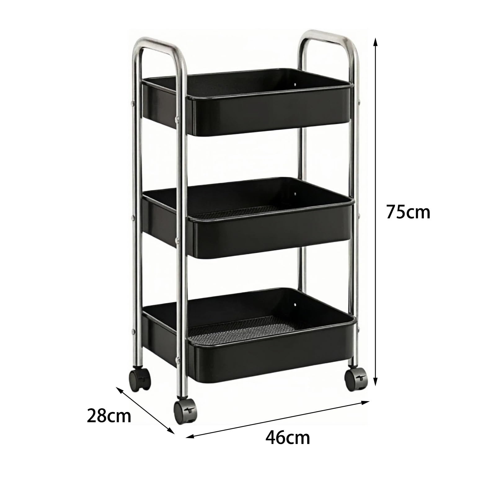 Carro rodante utilitario Carro utilitario rodante de 4 Niveles Organizador móvil Estante Almacenamiento for Cocina y Sala Estar