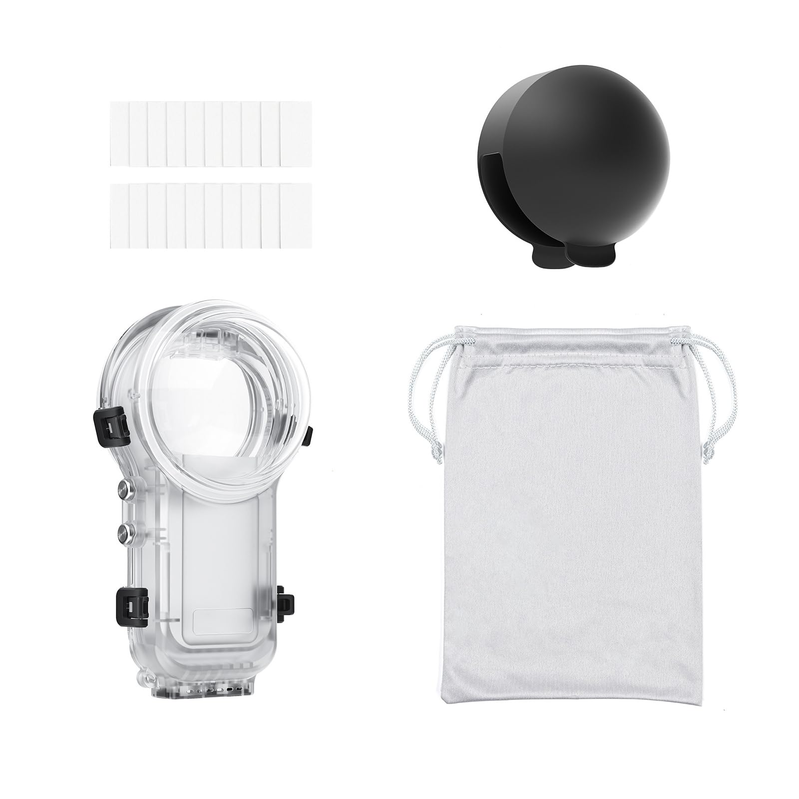 Funda impermeable para cámara Scratch Immune 360 con protector de lente contra la niebla, herramienta de inserción de montaje complementario, sustancia de contorno delgado, instalación rápida, funda