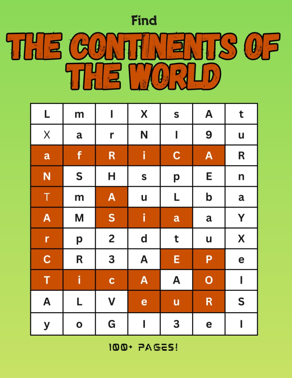 Find the continents of the world (Hidden Words)