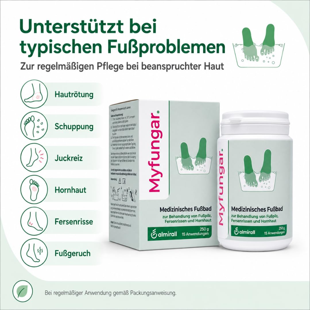 Medizinisches Fußbad 250 g, Fußpflege bei Hornhaut, Fußpilz, Fersenrissen (3x)