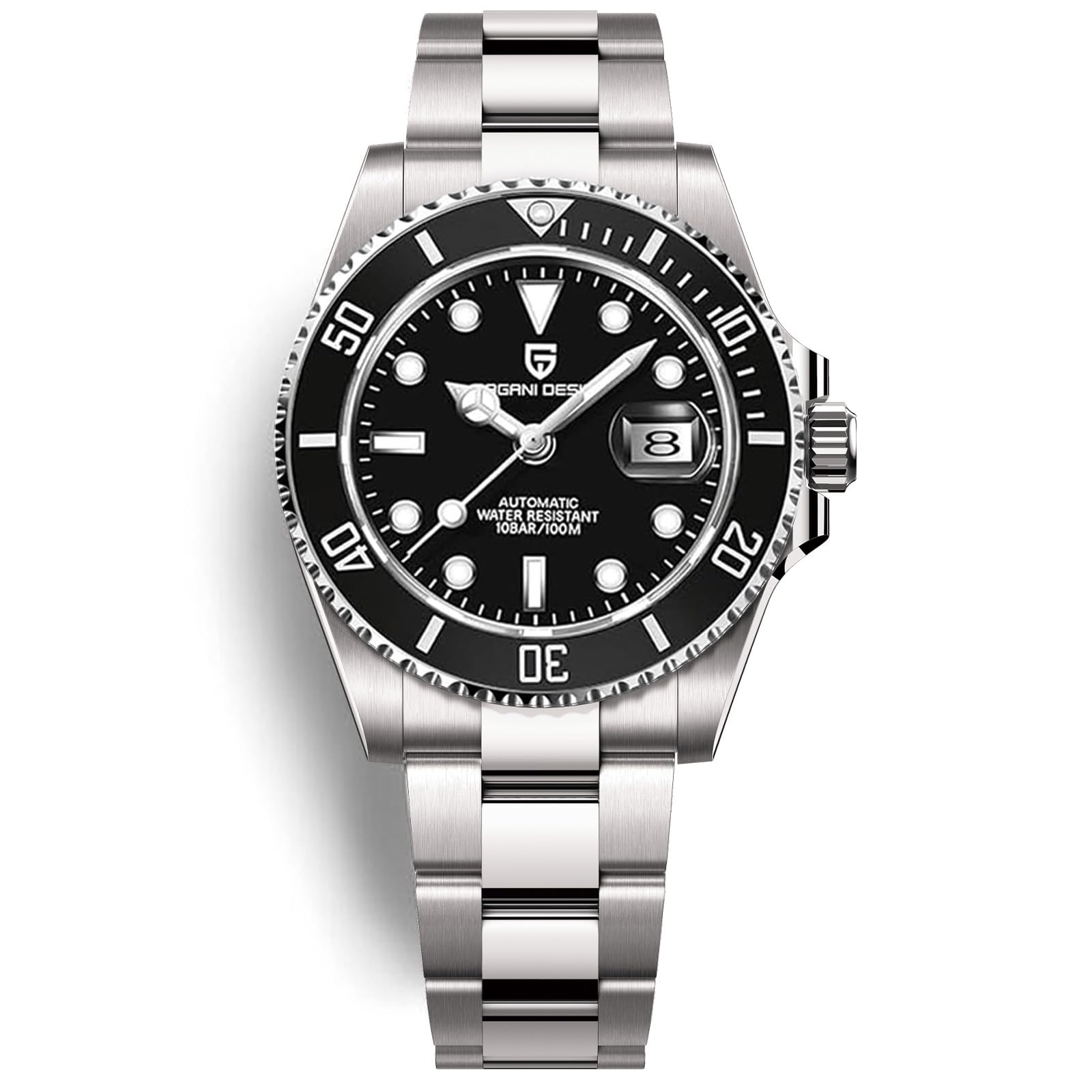 Pagani Design Men's Automatic Watch Business Waterproof Analog Automatic Watch NH35 Ceramic Movement Rotating Bezel Sapphire Crystal 100M Waterproof Stainless Steel Luxury Watches.