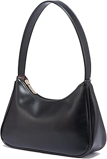 LOVEVOOK Small Purses for Women, Retro Classic Black Shoulder Bag Cute Mini Handbag, Vegan Leather Tote Clutch Purse Hand Bags