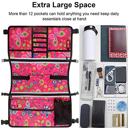 Wheelchair Storage Bag, Double-Sided Armrest Pouch with Cup Holder and Reflective Strip, for Wheelchairs and Walkers (Red Butterfly) - Image 4