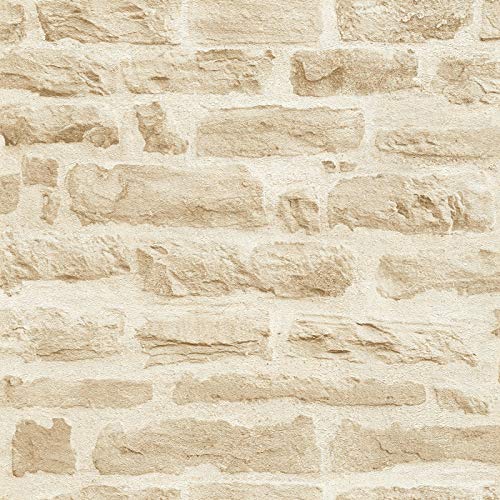 Papel pintado tnt ladrillo Papel imitacion piedra Papel imitacion ladrillo oficina beige 355802 35580-2 A.S. Création Best of Wood`n Stone 2nd Edition | beige | Rollo (10,05 x 0,53 m) = 5,33 m² Cover
