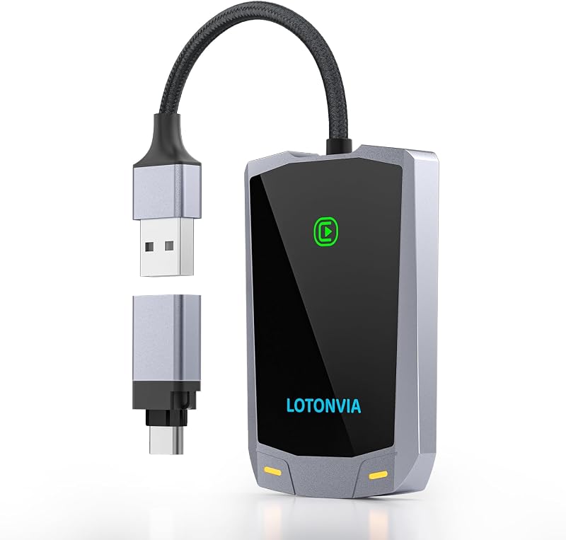 Kinhank Vezeték Nélküli CarPlay Adapter iPhone-hoz - Vezetékes Csatlakozás Átalakítása Wireless-re, BT5.2, 5.8G Wi-Fi, 2015+ Autókhoz, iOS 1
