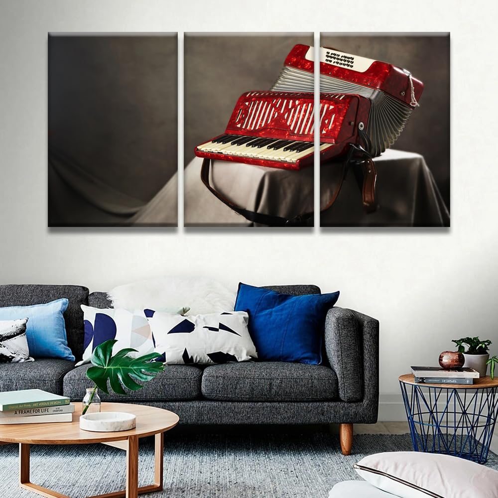 Amazon.com: 3 Pieces Music Wall Art Old Red Accordion Isolated