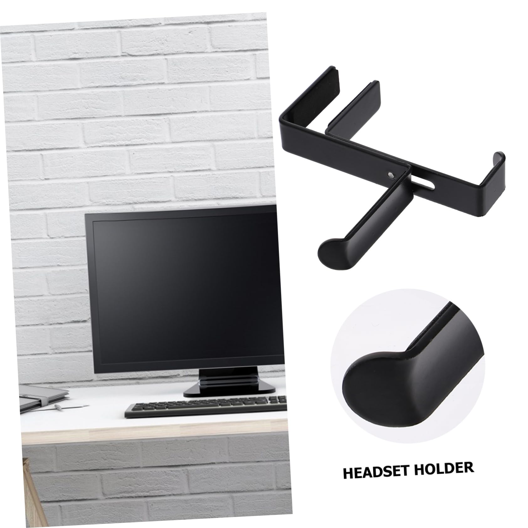 Gadpiparty 3pezzi Supporto Regolabile Per Cuffie Metallo Con Gancio Da Scrivania Per Auricolari Installazione Semplice e Design Elegante Protezione Pu Per Headset