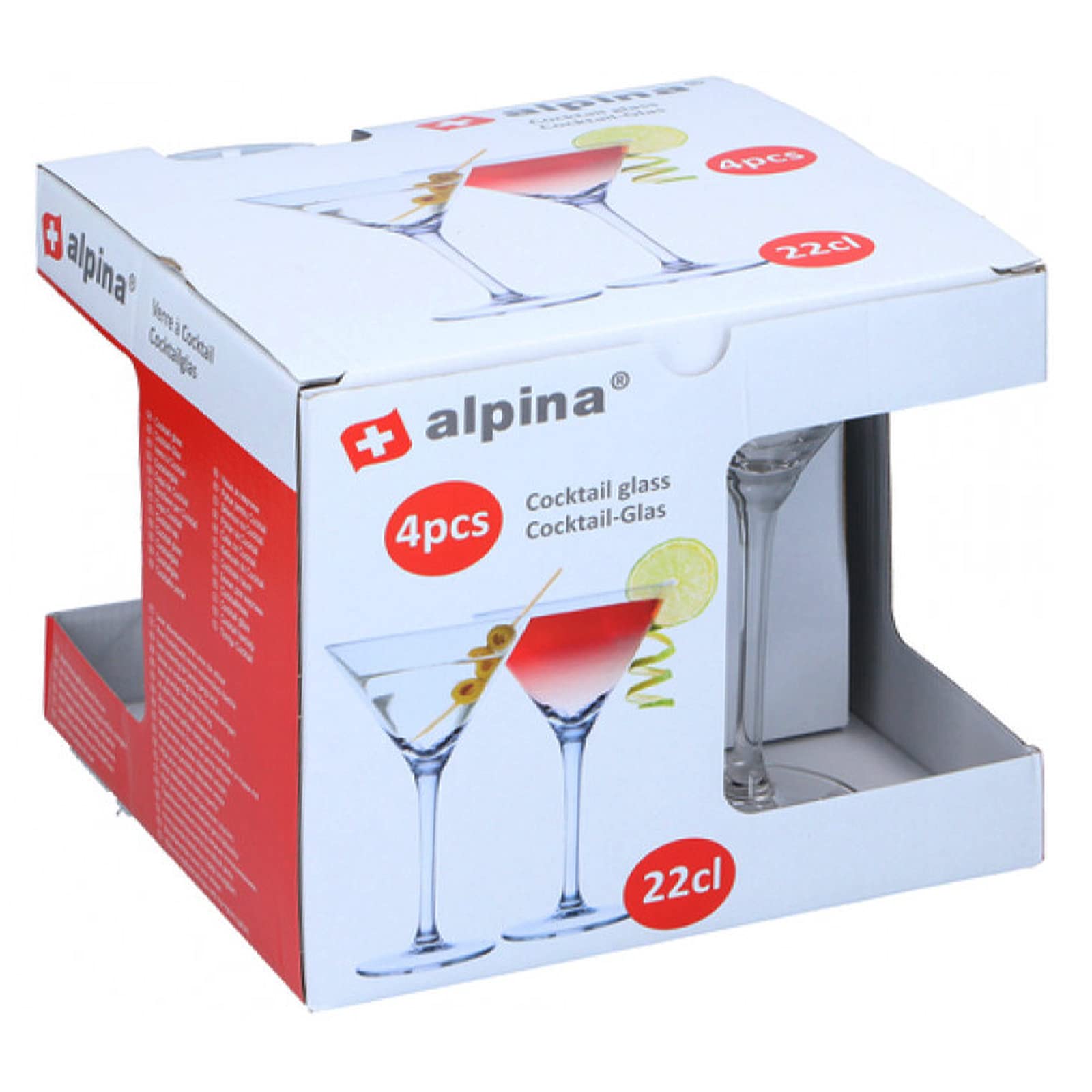 Set di 4 bicchieri da Martini da 220 ml, per cocktail, Martini, feste, a forma di V, classici, Martini, moctail, espresso, bevande fredde, bicchieri da portata per feste, bar, ristoranti, pub