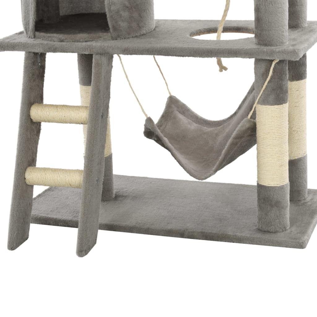 vidaXL Rascador para Gatos con Poste de Sisal 140 cm Gris Árbol Arañar Juguete