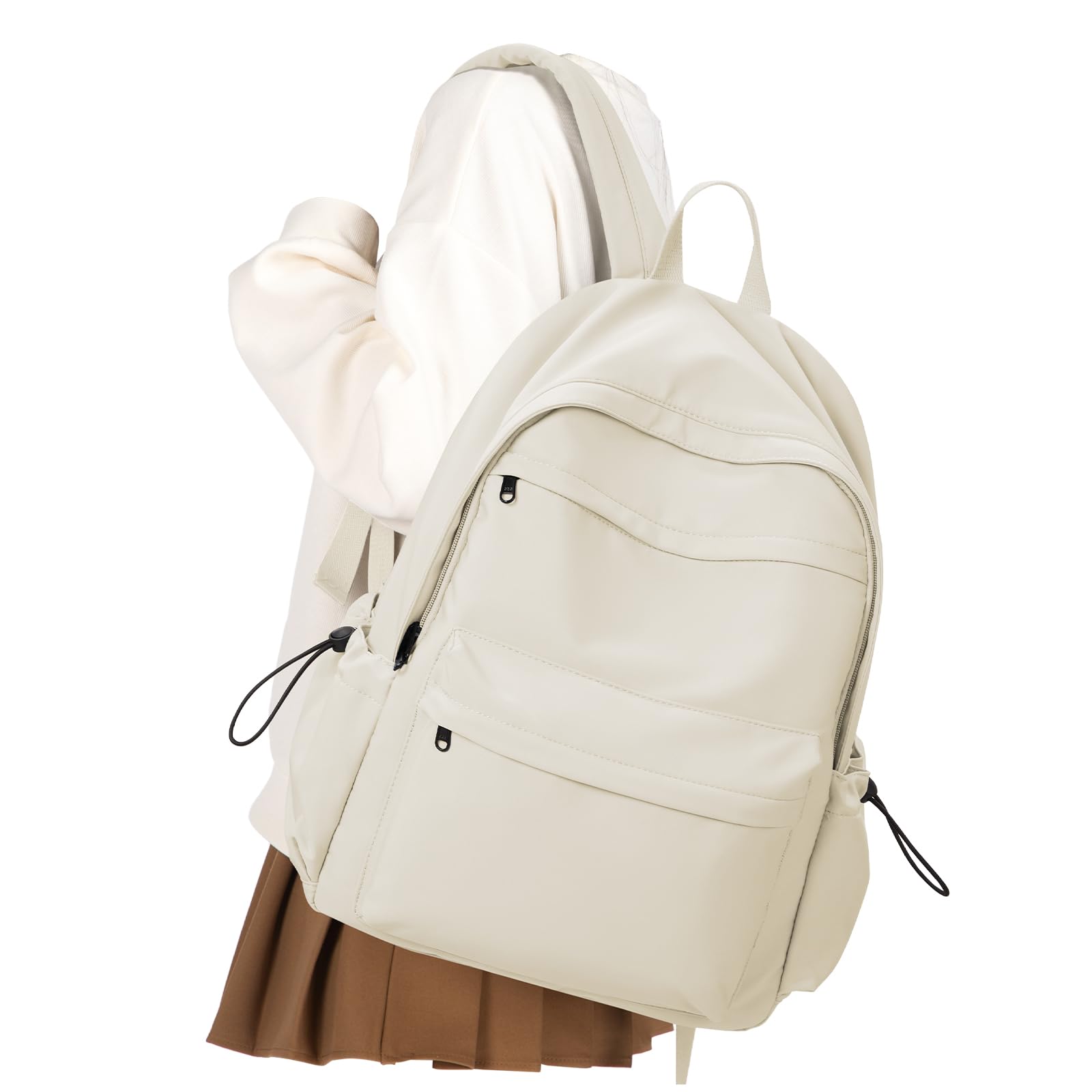 VGCUB School Backpack Waterproof Cute Aesthetic Simple High School Bag Lightweight Travel Casual Bookbag for Middle Girls Boys College Basic Teen