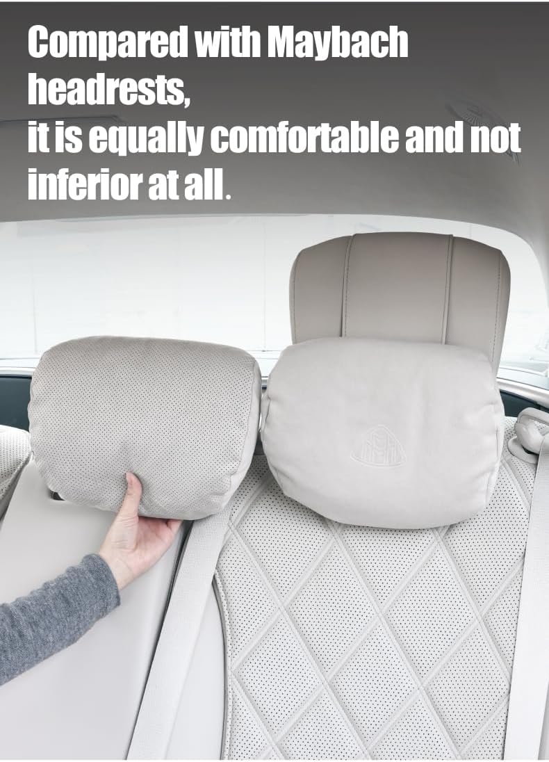 Car Lumbar Support Pillow - 100% SUGENRO Sorona Bio-Fiber Filling, Ergonomic Back Support Cushion, Breathable & Skin-Friendly, Relieves Driving Fatigue for Car Seat & Office Chair (White)