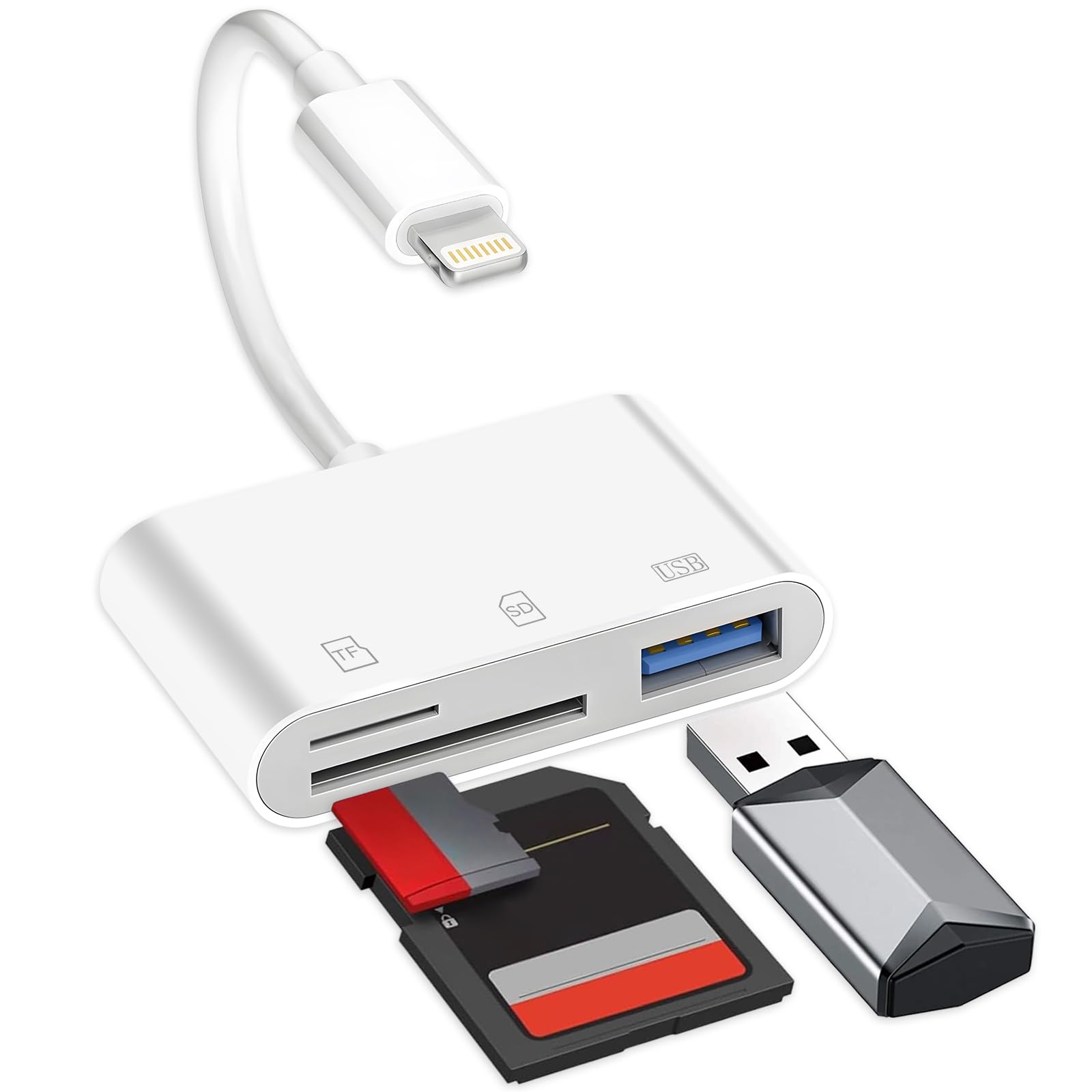Apple - ほぼ新品♡iPhone6s カードリーダーを付けます！ Amazon.co.jp: iPhone SD カードリーダー【2026 年新モデル】3in1
