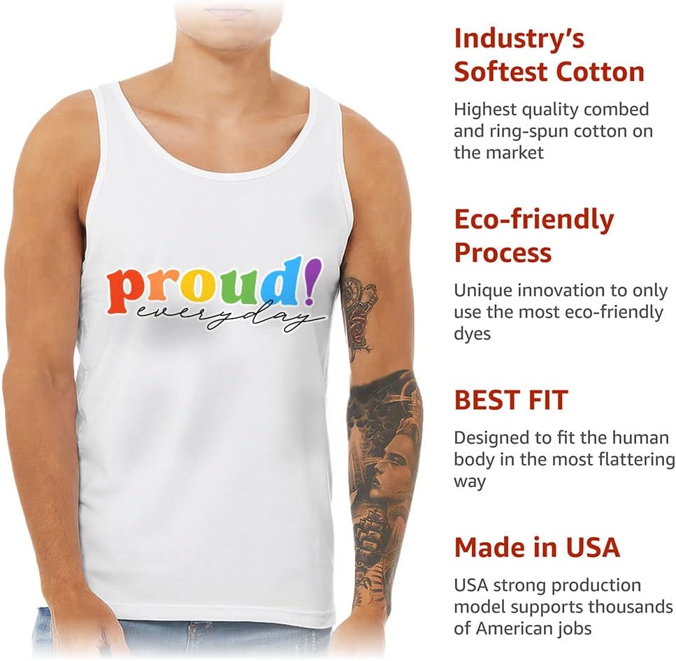 Proud Pride Tank - LGBTQ Workout Tank - Quotes Printed Jersey Tank