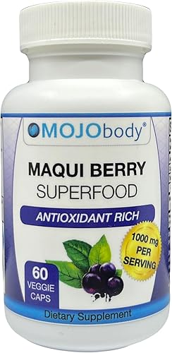 Miniatura 4 de MOJObody Cápsulas de bayas Maqui, Maqui Forza Ricas en Antioxidantes, 1000 mg por porción, 60 cápsulas vegetales