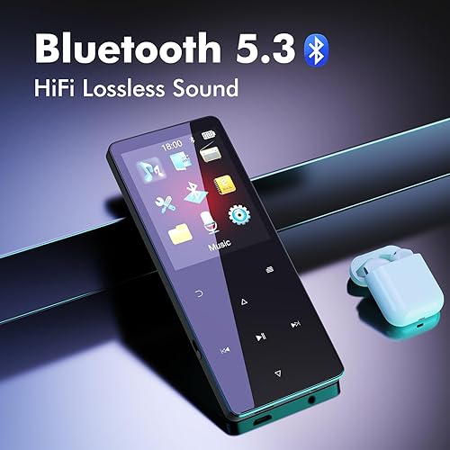 Miniatura 3 de Reproductor de MP3 de 64 GB con Bluetooth 5.3 Reproductor de música portátil para niños HiFi Sound Shuffle Single Loop Carpeta Loop Altavoz