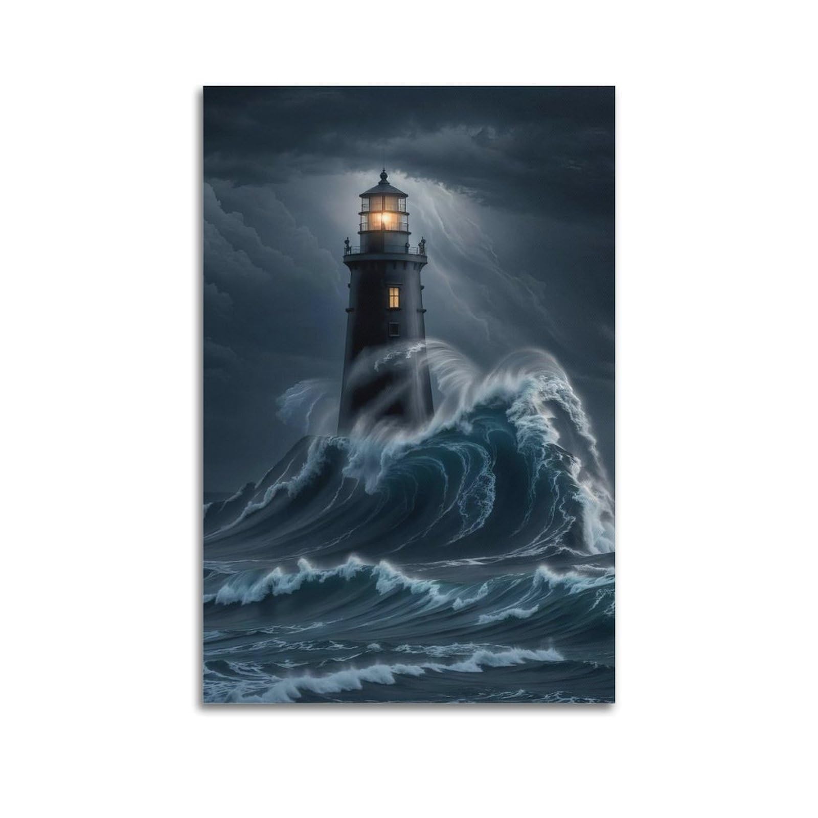 CXHJCA Lighthouse Poster Tidal Canvas Poster Decorative Painting Canvas Wall Posters And Art Picture Print Modern Family Bedroom Decor Posters 20x30inch(50x75cm)