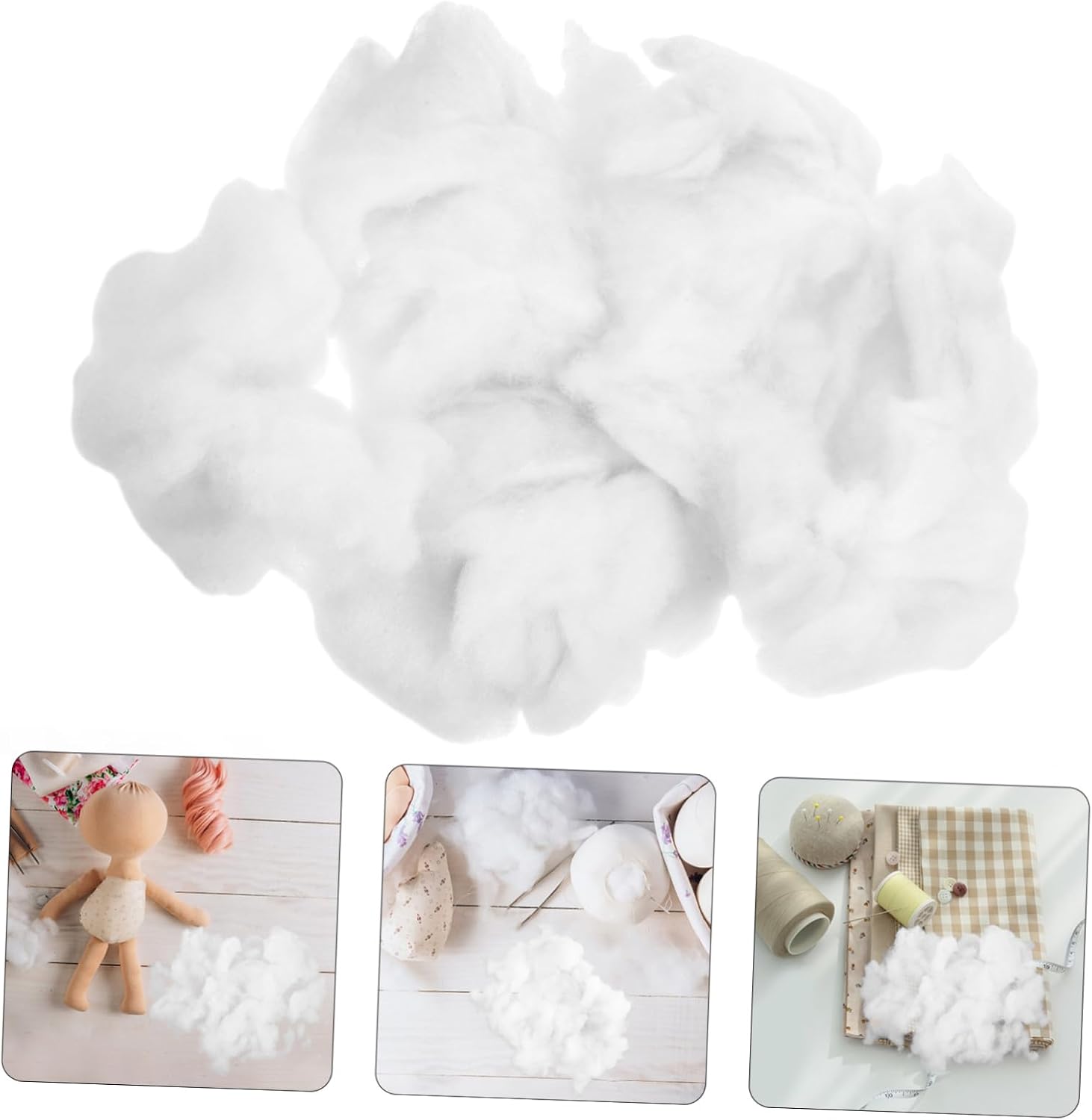 150g White PP Cotton Stuffing for Pillows Stuffed Animals and DIY Crafts