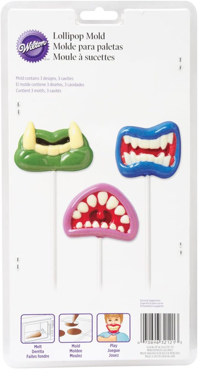 Wilton 2115-2121 Monster Mouth Fun Face Lollipop Mold