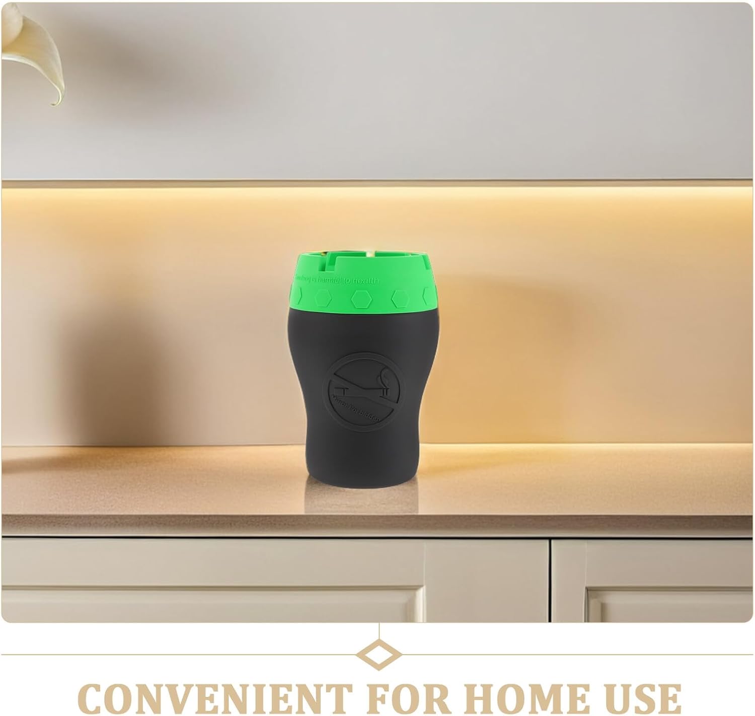 Portable Silicone Car Ashtray with Lid Smokeless Mini Cigar Ashtray for Vehicle and Home Use Windproof Green-gray Outdoor for Men