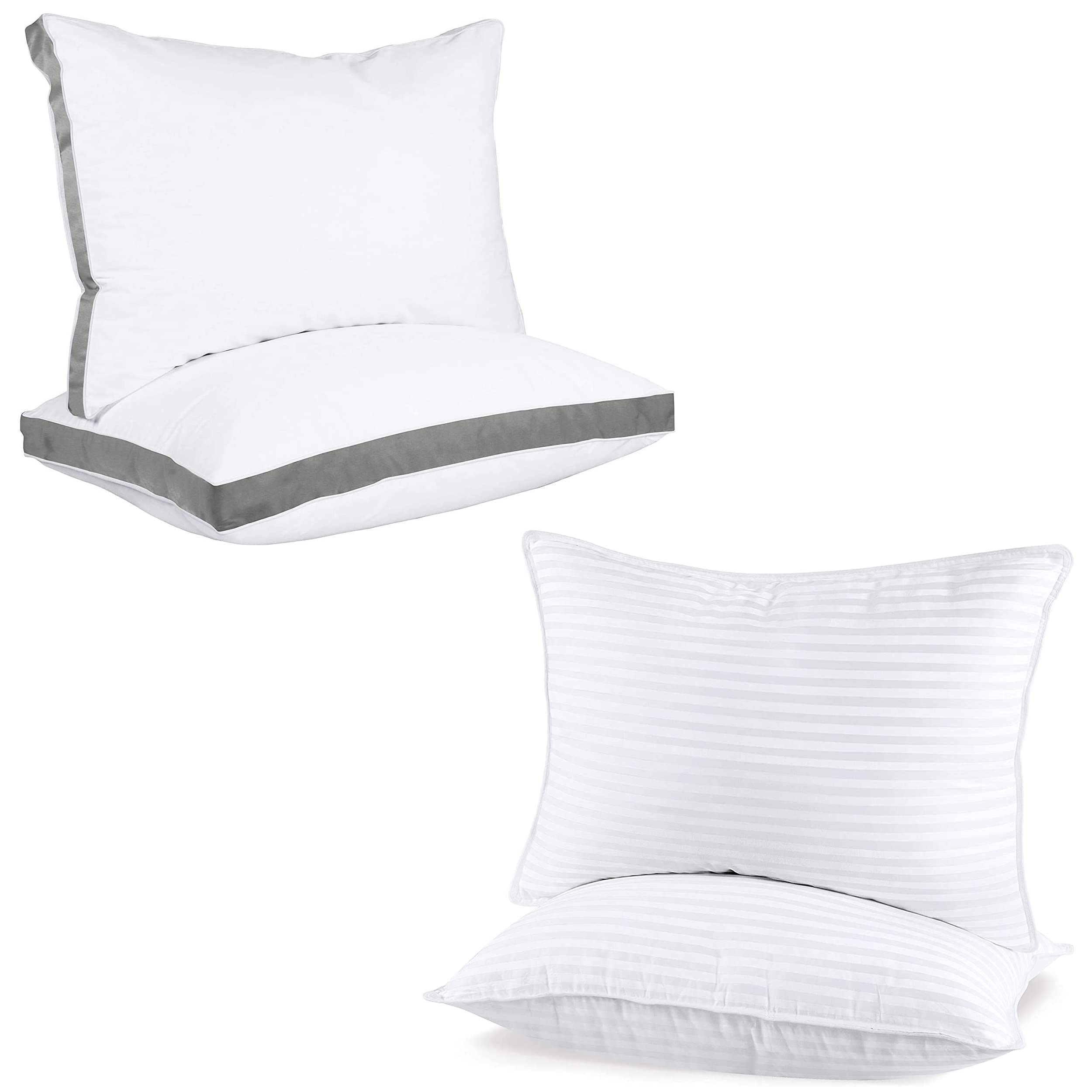 Utopia Bedding King Size Gusset Pillows Grey and Bed Pillows White