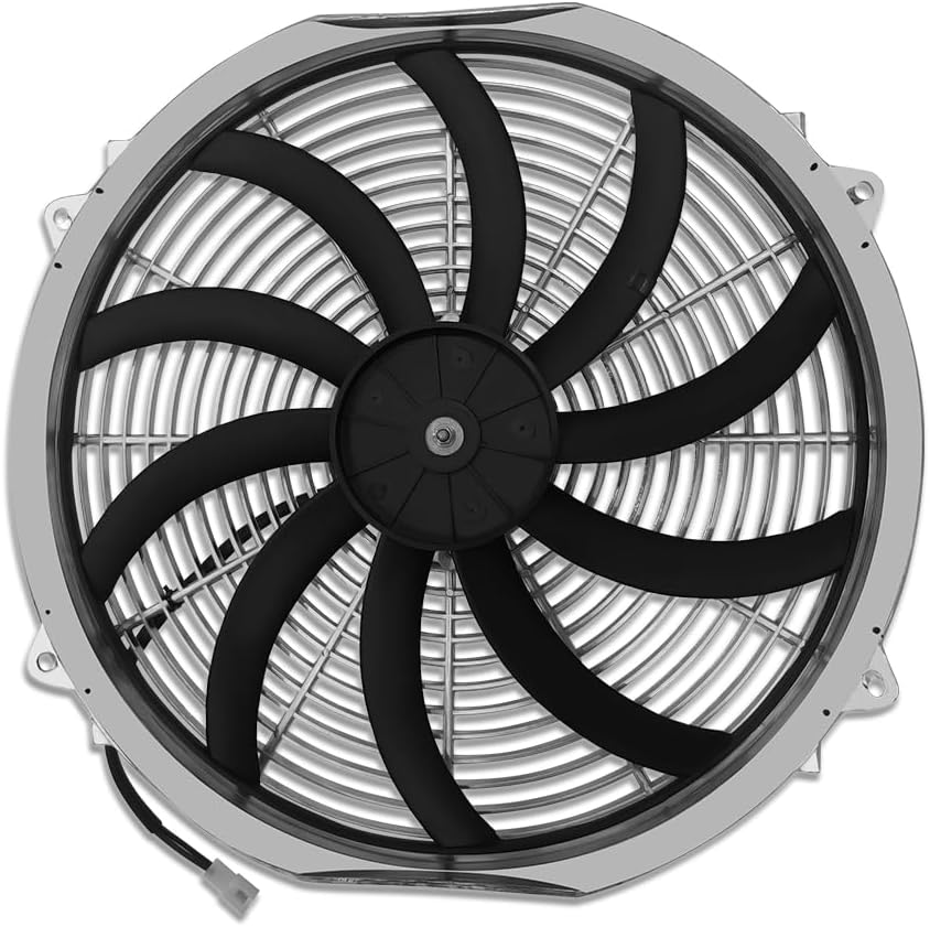 2 Rows Aluminum Radiator Fits GM Chevy SBC BBC 25" x 19" & 16" Slim Blade Chromed Electric Cooling Fan & Thermostat Relay Kit