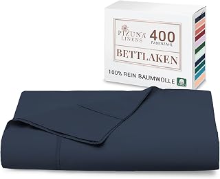 Pizuna Bettlaken 230x280 cm Baumwolle Dunkelblau 400 Fadenzahl