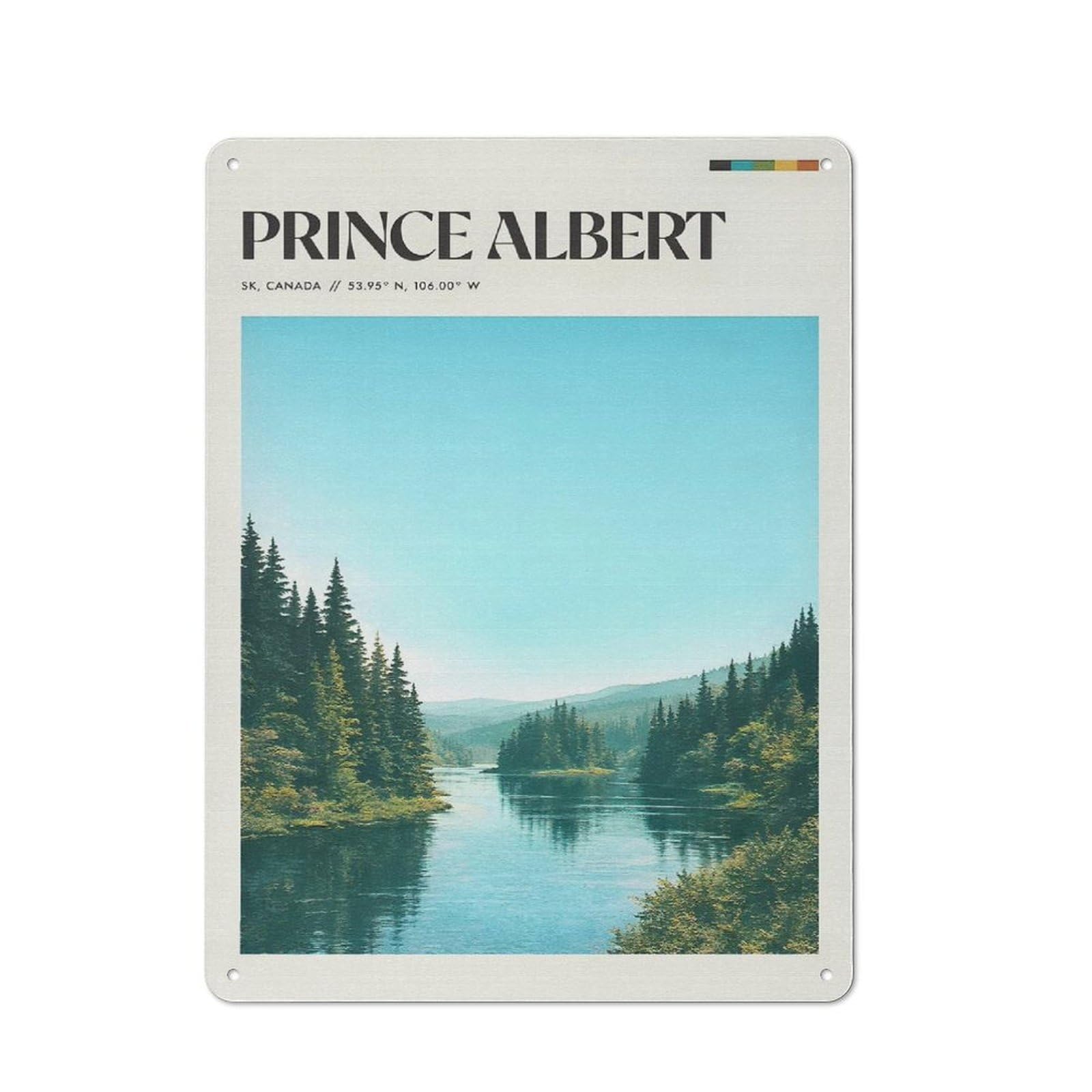 Junmoney Style-20 Tin Wall Sign With Prince Albert Landscape Design 40X30cm, Cosy Cafe Wall Decor For Kitchen, Cafe, Pantry Or Dining Room
