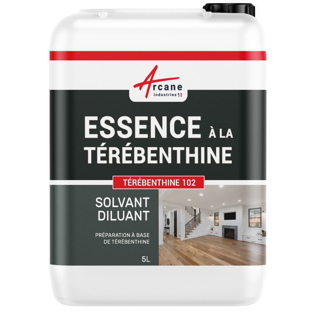 ARCANE INDUSTRIES Essence à la térébenthine pour Bois, Cuir - 5 L