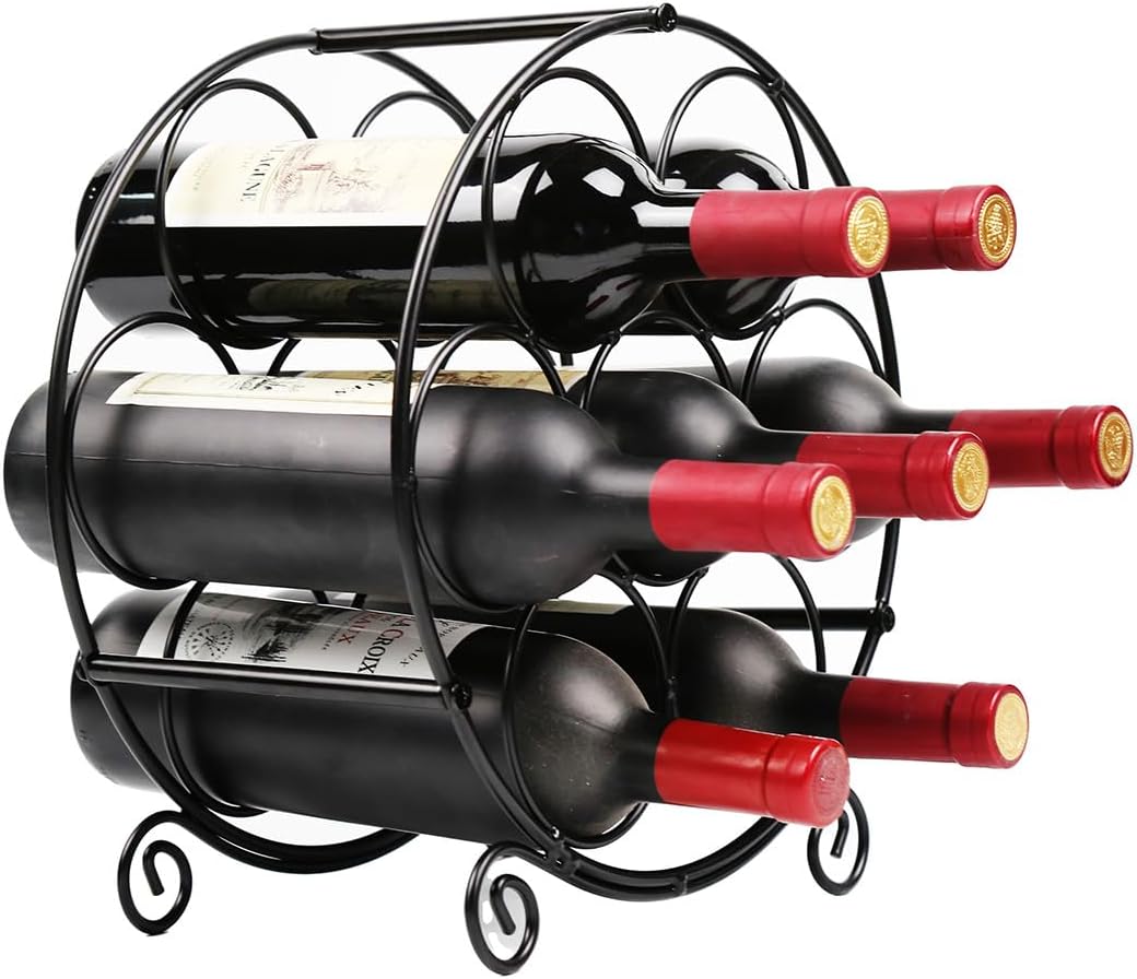 JEBELE Wine Rack Stand of 7 Bottles Freestanding Countertop