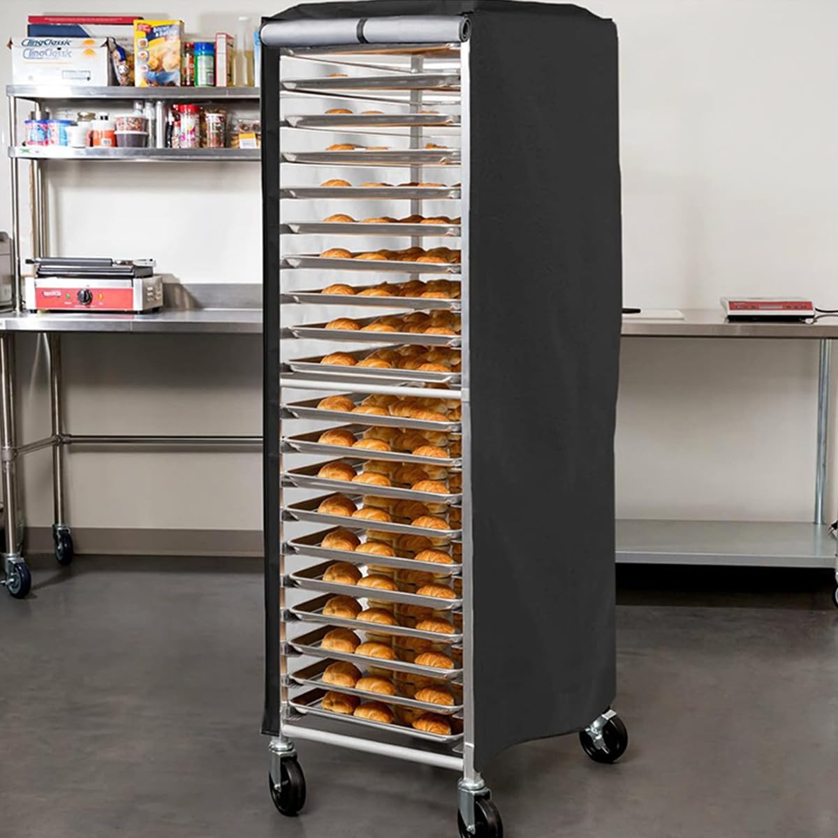 Housse de Protection pour Grille à Pain avec Fermeture éclair, Protection extérieure Anti-poussière, Anti-Pluie, pour pâtisserie intérieure, Tissu Oxford 420D, Noir, 58,4 x 71,1 x 162,6 cm