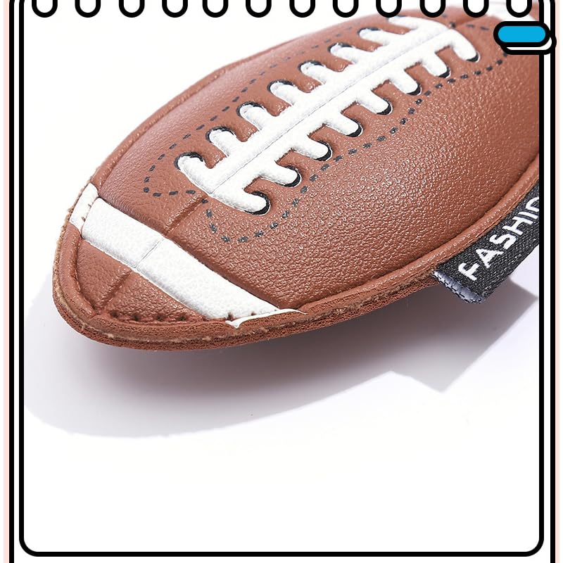 Image of Leather Ball Keychain Wristlet Sports Key Ring Car Key Wallet Backpack Bag Gym Accessories Gifts for Men Women