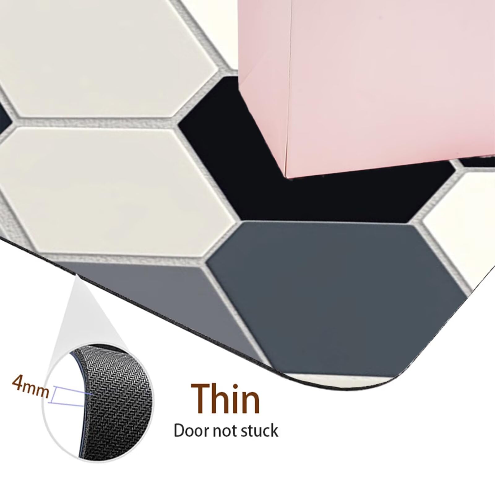 Tappetino da Bagno Antiscivolo Tappeto Bagno Super Assorbente Tappeto Cucina ad Asciugatura Rapida Facile da Pulire Tappetino Doccia Tappeti Cucina per Zerbino Ingresso Interno White 160x230cm 7-1371