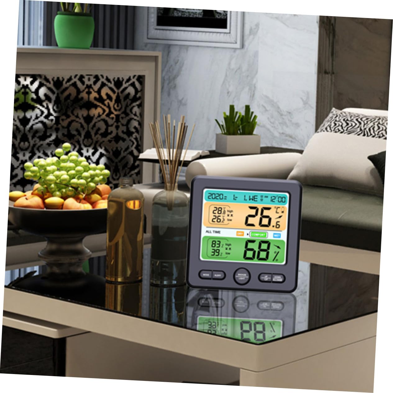 Termometro Igrometro Digitale da Parete con Schermo Grande Sensore Temperatura e Umidità per Casa Ufficio Cameretta e Cucina Monitor Digitale Affidabile e Compatto