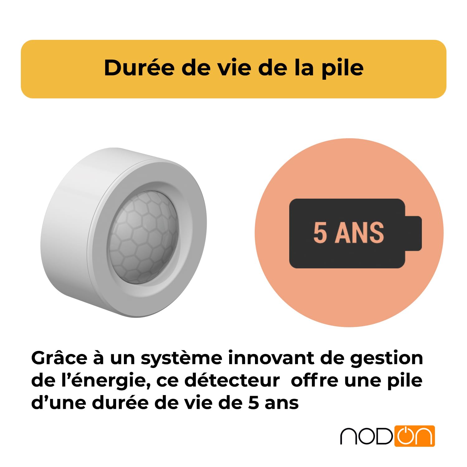 NodOn - EnOcean Détecteur de Mouvement sans Fil Haute Sensibilité