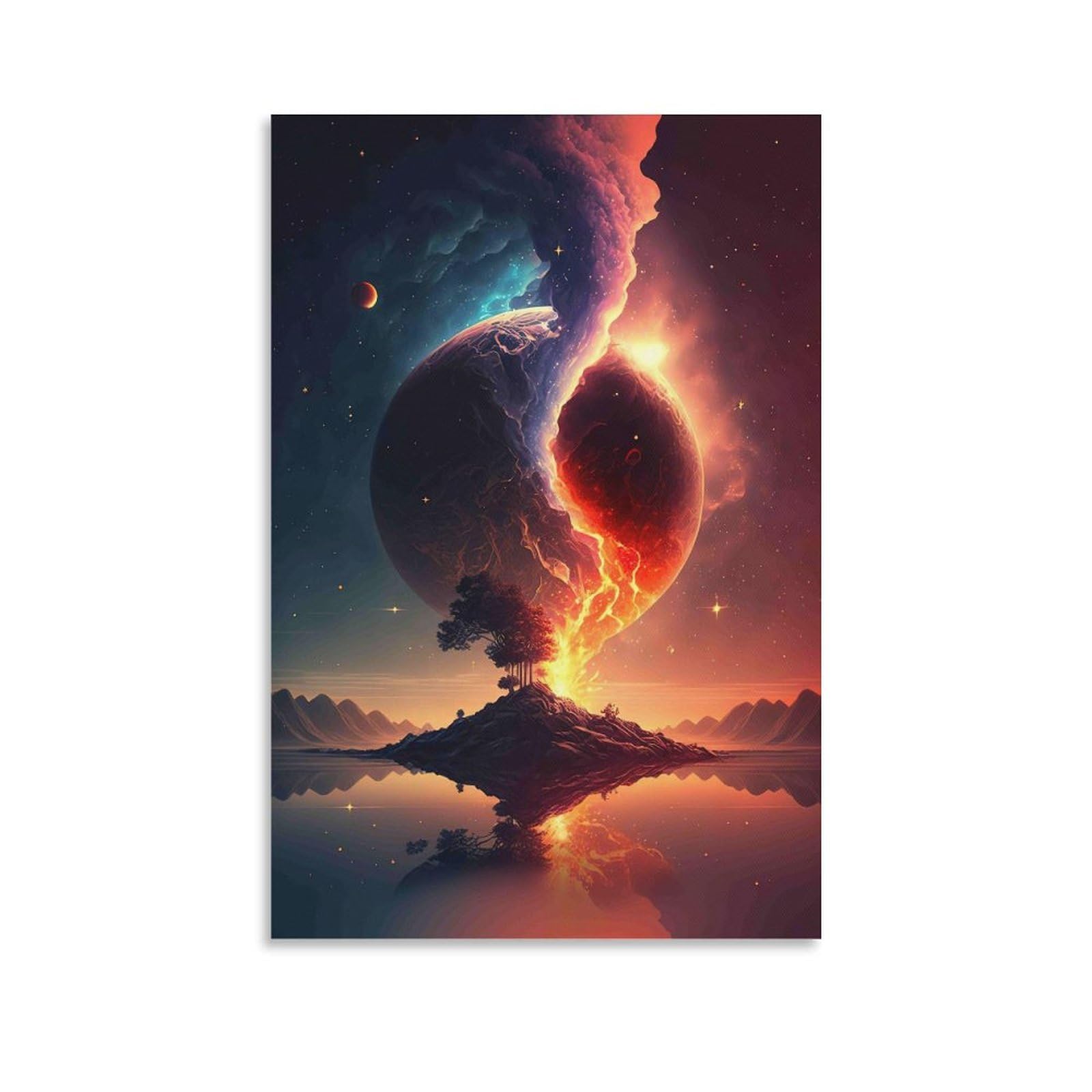 Galaxy Starry Sky 3D Printed Canvas Wall Art Cosmic Nebula Decor nan