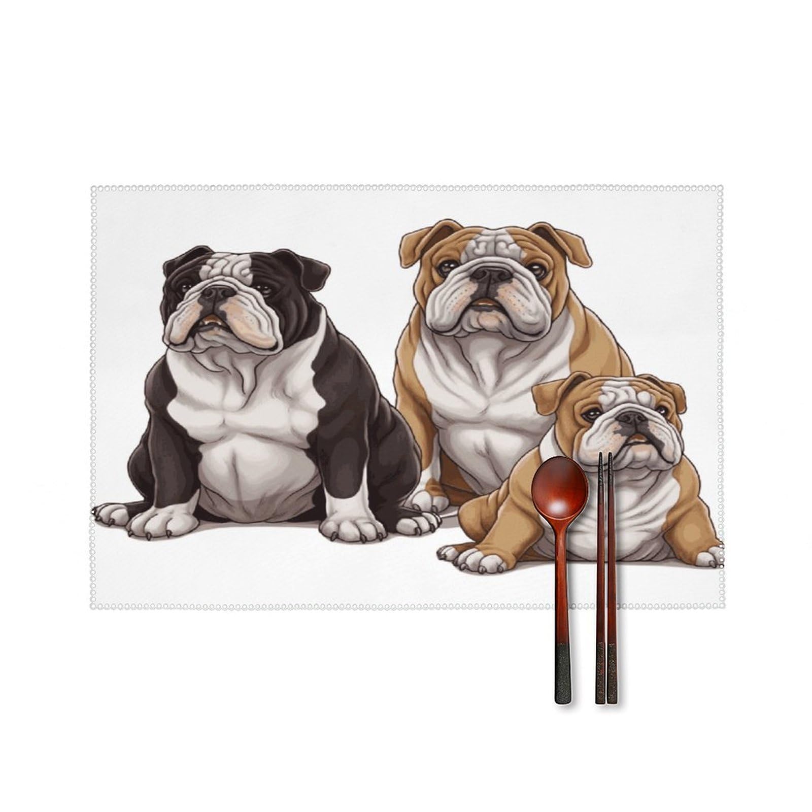Fodpand Style English Bulldogs Placemats Set Of 4 Place Mats Table Mats