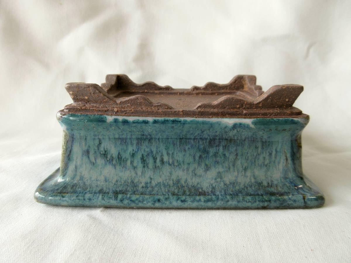 Amazon.co.jp: 有馬松雲 外寸12.5cm×10.2cm×4.9cm 外縁長方鉢 段