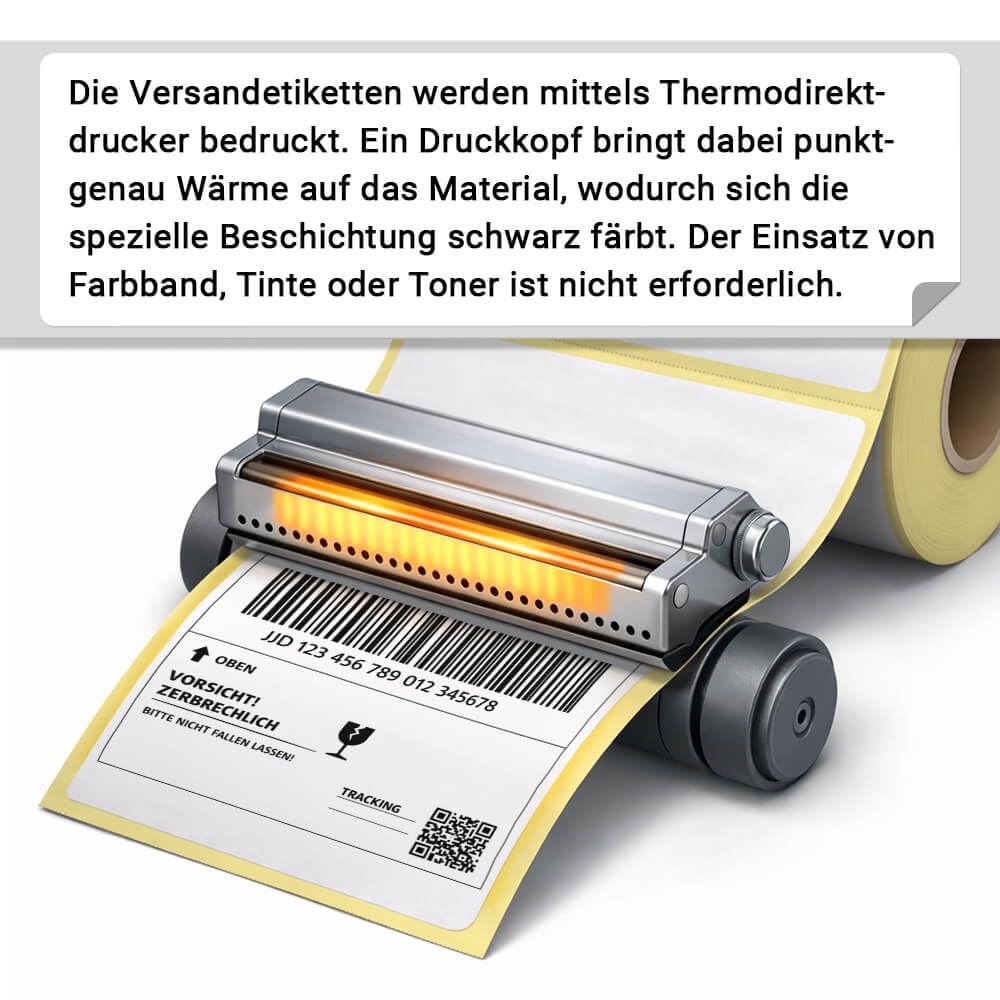 Thermo-Eco Versandetiketten, weiß, 10 x 15 cm, 500 Stück/Rolle, 100 Rollen, Art.-Nr. 611867 | Paket Etiketten | Versandlabel | Rollen Etiketten