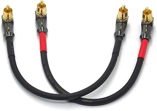 WJSTN-061 90 Degree Right Angle RCA Cable Subwoofer Cable Male-to-Male RCA Audio Cable 2Pack (8in)