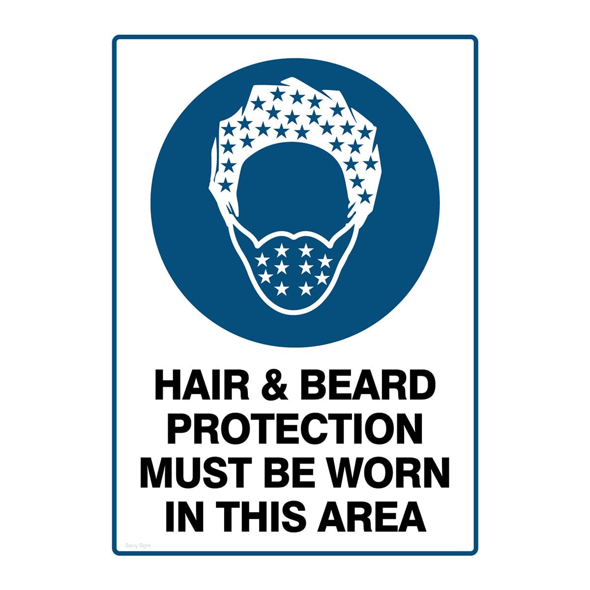 Wear Hair & Beard Protection Safety Sign, Metal Tin Sign 12x8inch